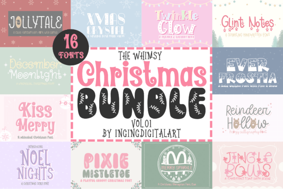The Whimsy Christmas Bundle Vol.01 for Festive Display Fonts